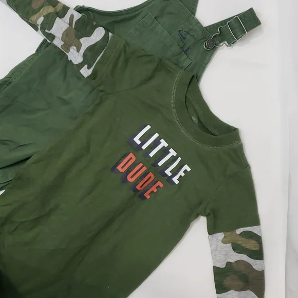 *SOLD* 5/$30 CARTER'S NWT Footless Sleeper and Denim Overalls Dino Little Dude - Picture 2 of 6